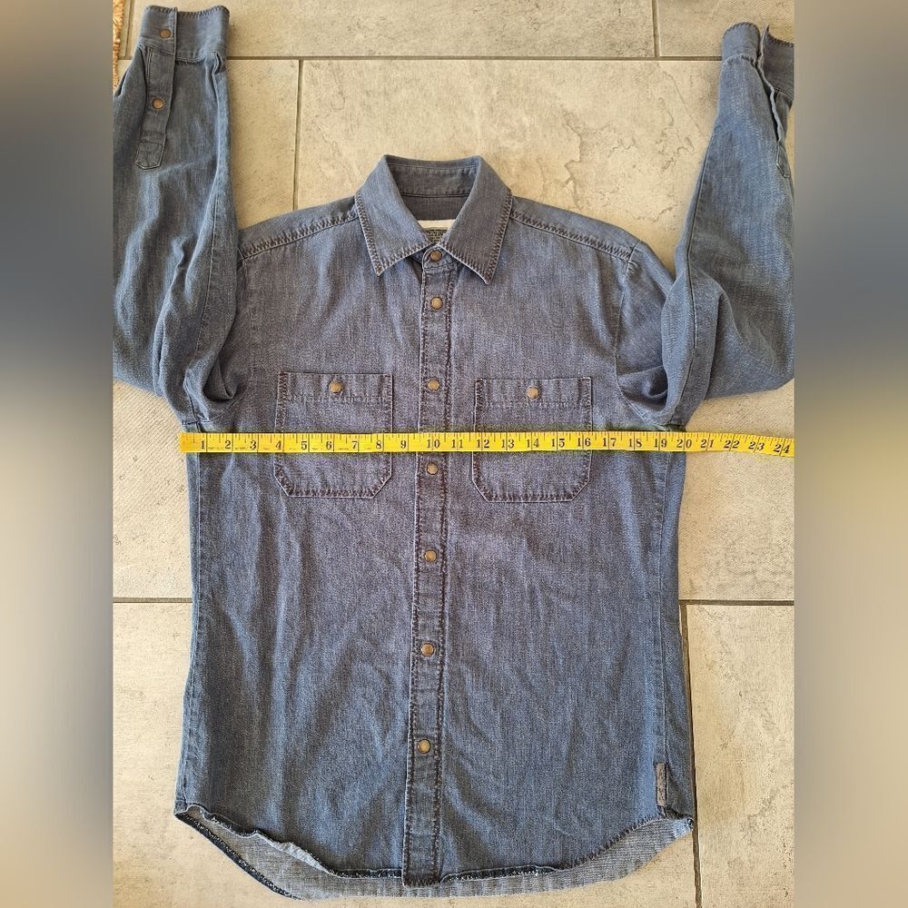 Armani Exchange Navy Denim Long Sleeve Casual‎ Shirt Size Small - Picture 6 of 6